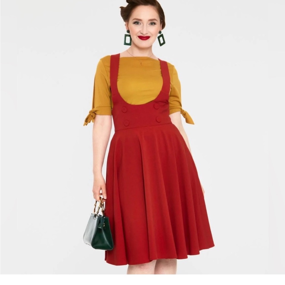 Voodoo vixen burnt orange Pinafore/ jumper  skirt